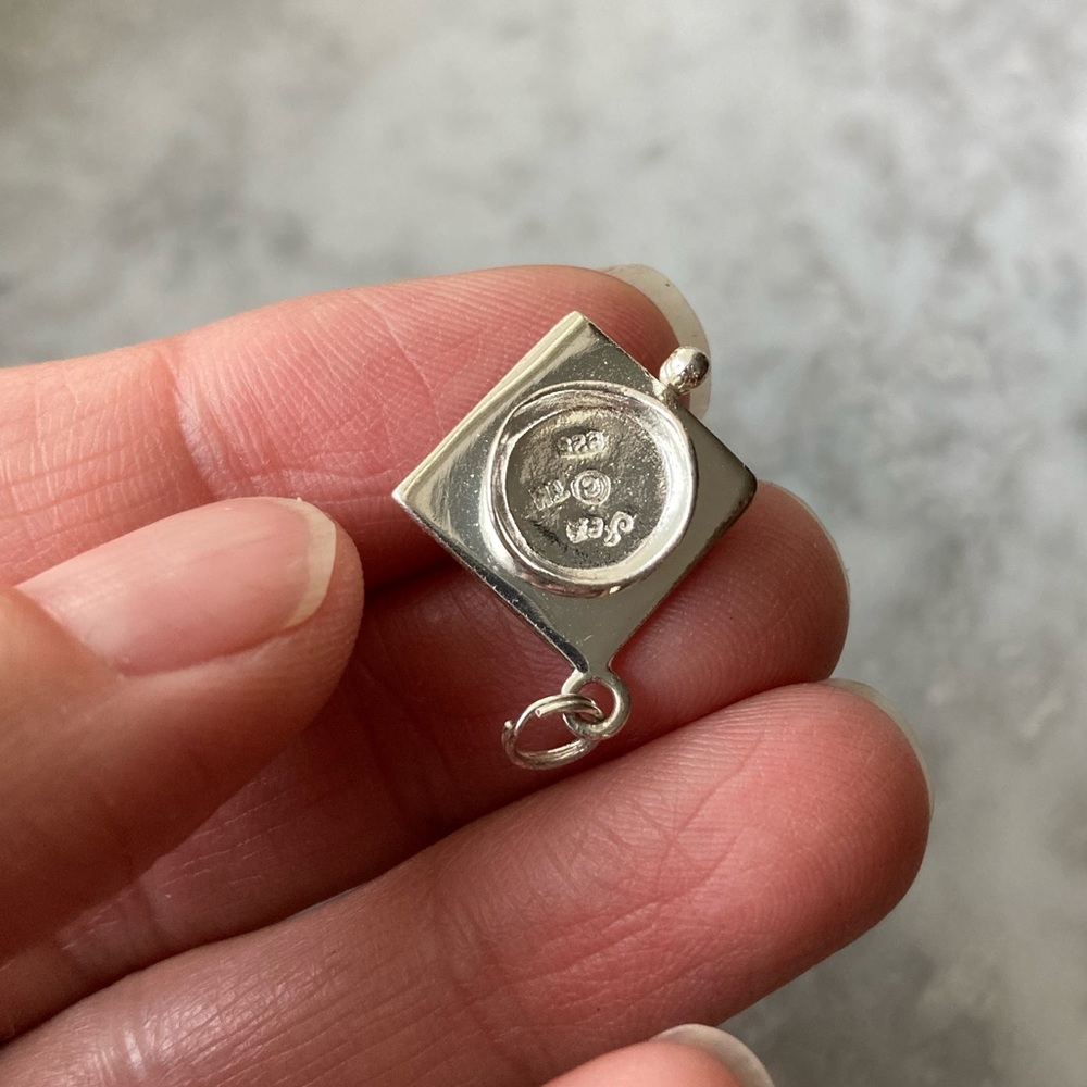Sterling Graduation Cap Charm - Picture 5 of 5